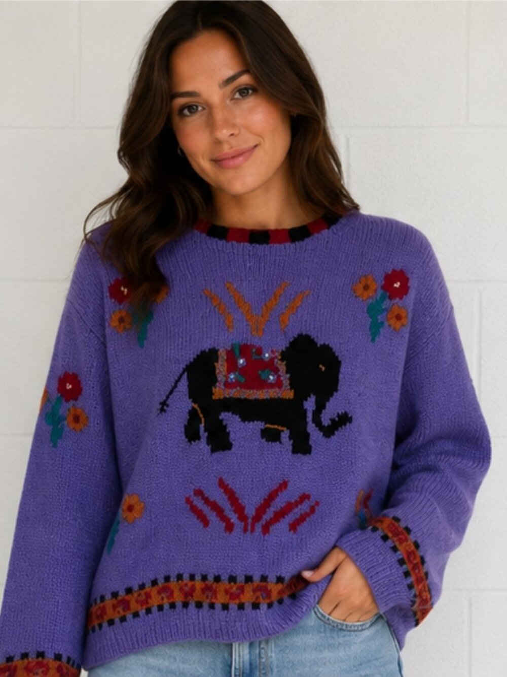 Handmade knit sweater heirlooms medium